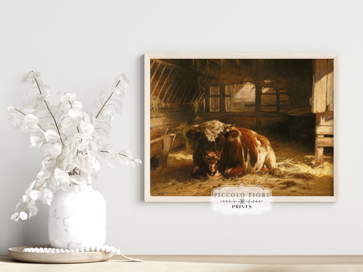 Cow in a Barn | P252 - Single Art Prints - Piccolo Fiore Prints