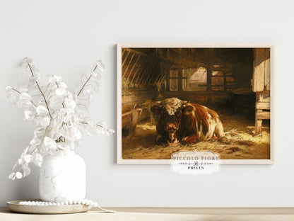Cow in a Barn | P252 - Single Art Prints - Piccolo Fiore Prints