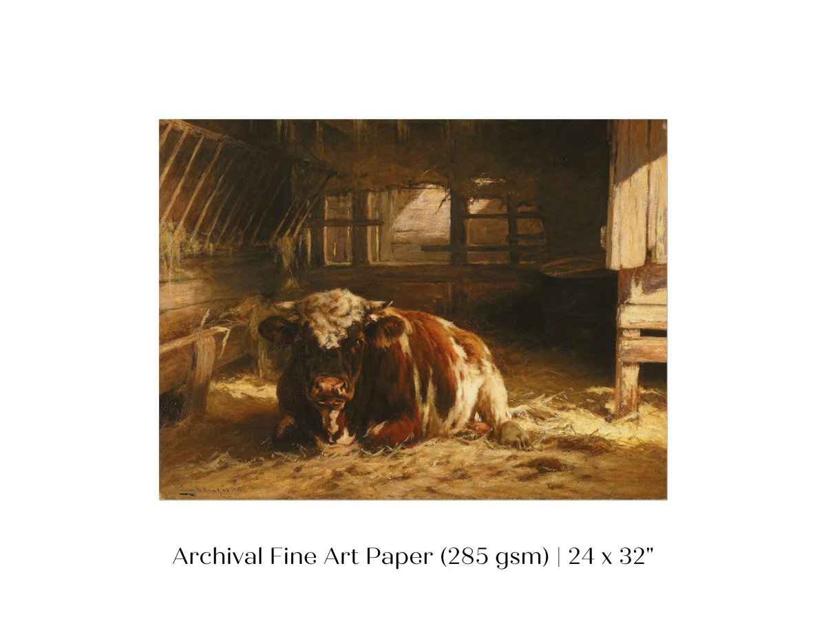 Cow in a Barn | P252 - Single Art Prints - Piccolo Fiore Prints