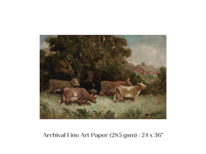 Cows Grazing | P369 - Single Art Prints - Piccolo Fiore Prints