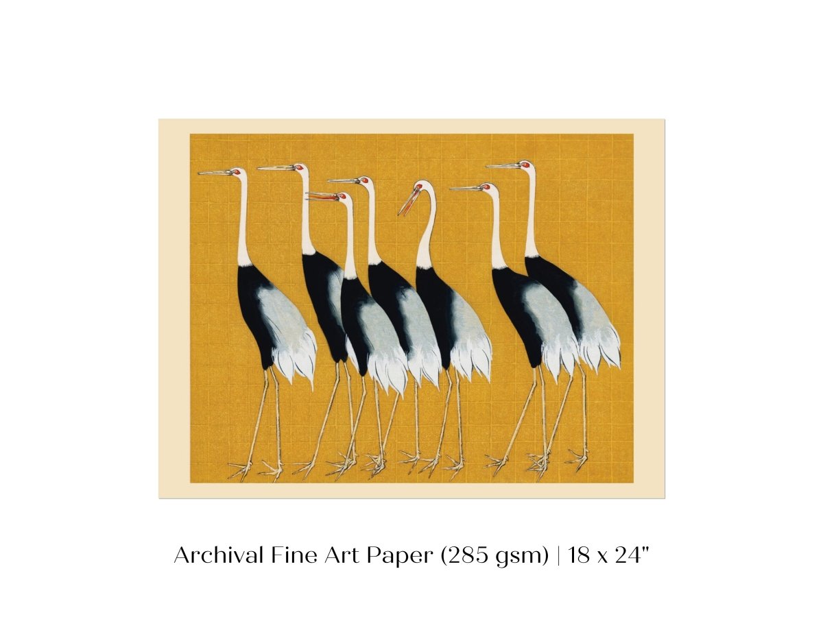 Crane Birds | P352 - Single Art Prints - Piccolo Fiore Prints