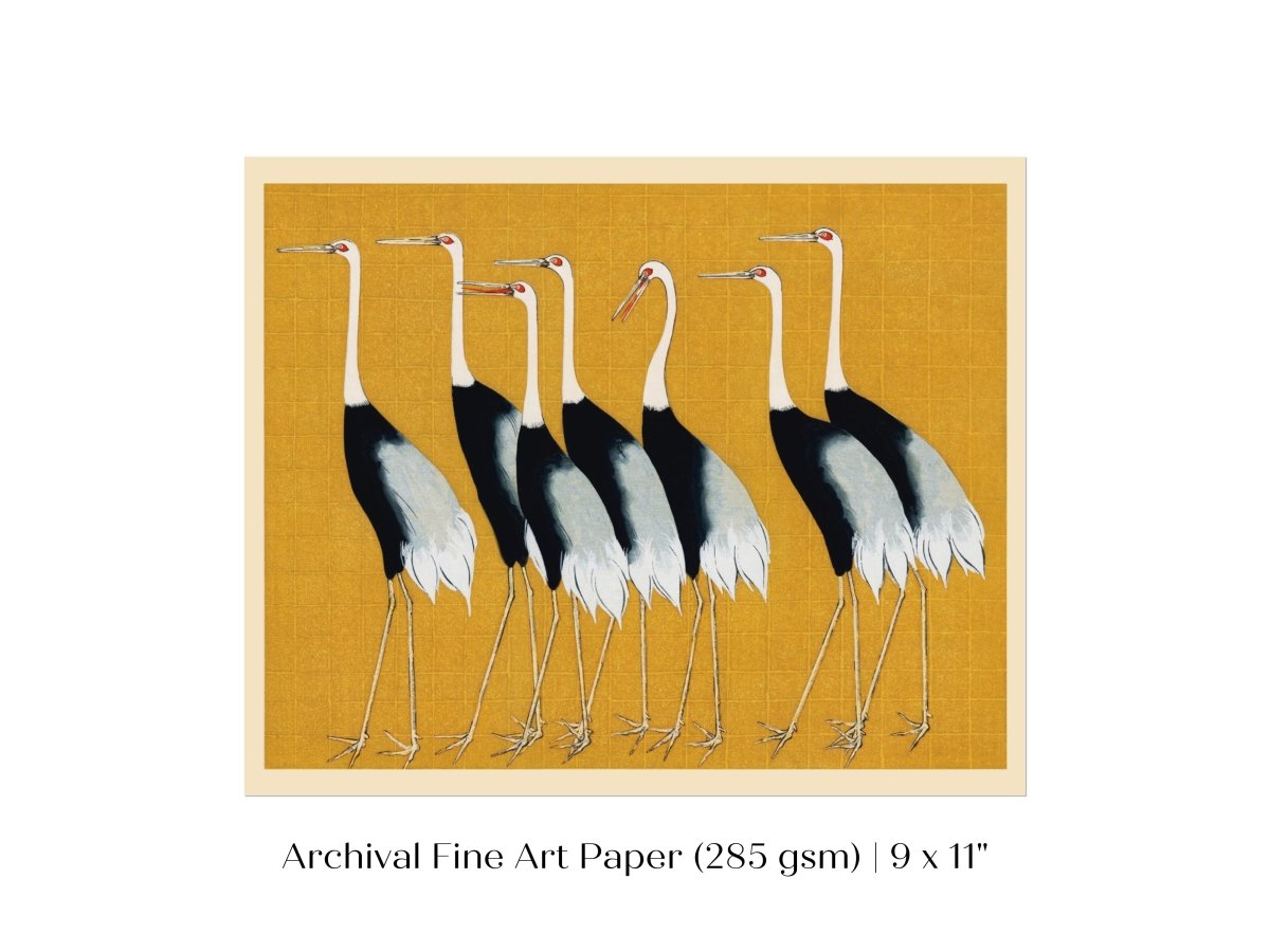 Crane Birds | P352 - Single Art Prints - Piccolo Fiore Prints