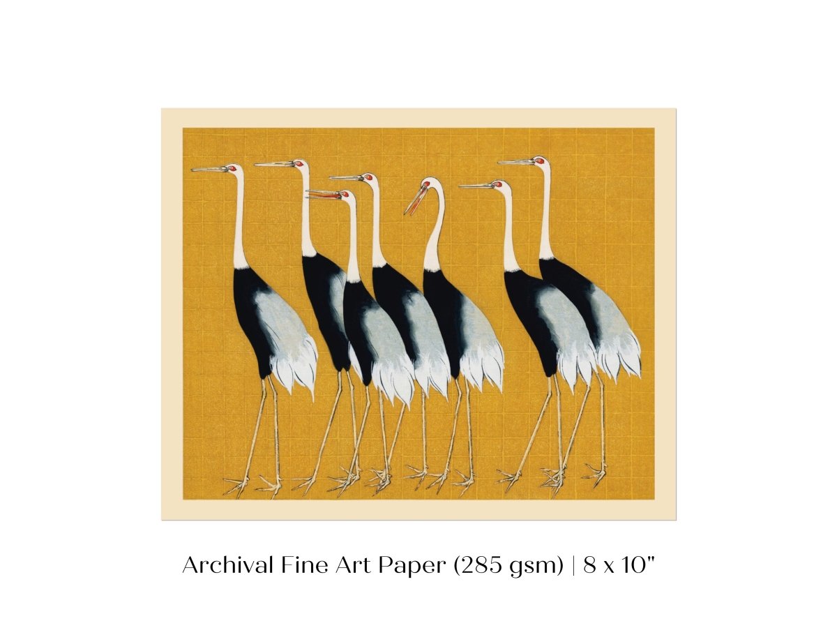 Crane Birds | P352 - Single Art Prints - Piccolo Fiore Prints