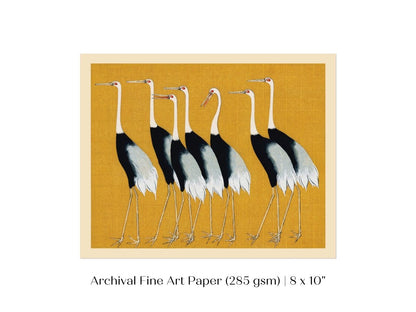 Crane Birds | P352 - Single Art Prints - Piccolo Fiore Prints