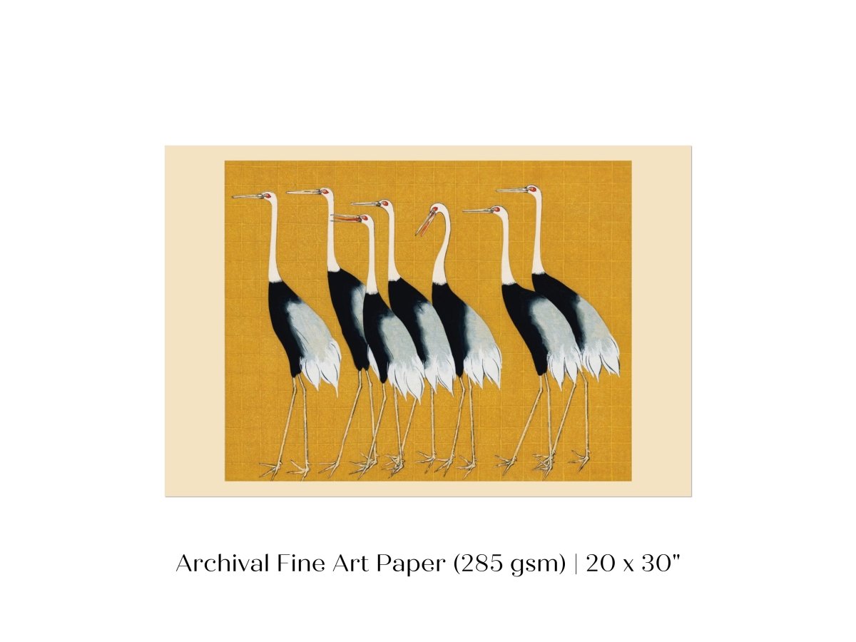 Crane Birds | P352 - Single Art Prints - Piccolo Fiore Prints