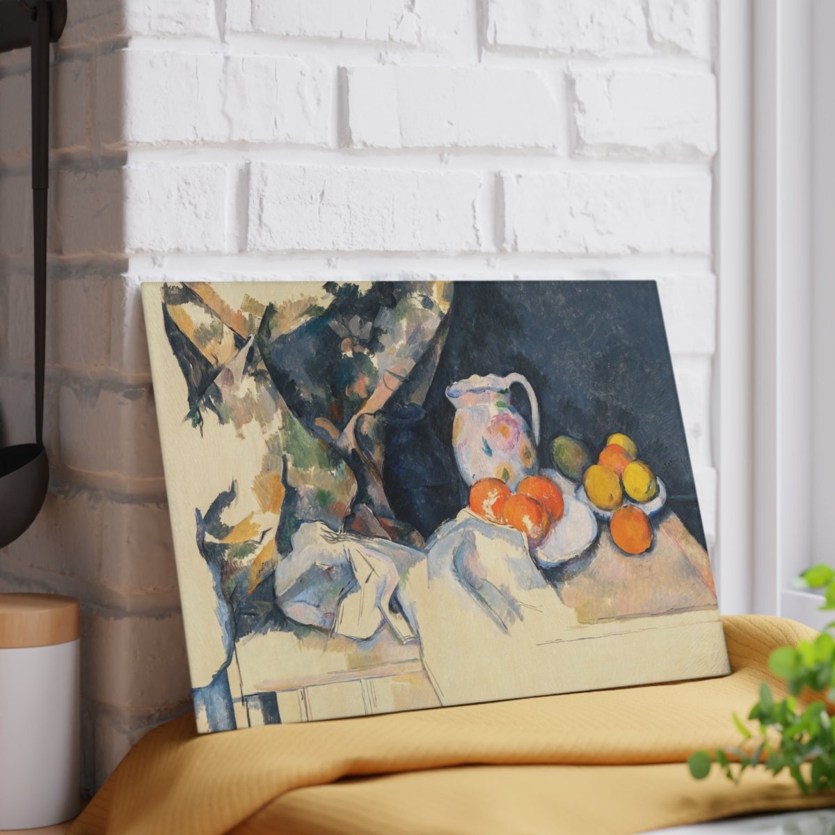 Curtain and Fruit | Glass Chopping Board - Glass Chopping Board - Piccolo Fiore Prints