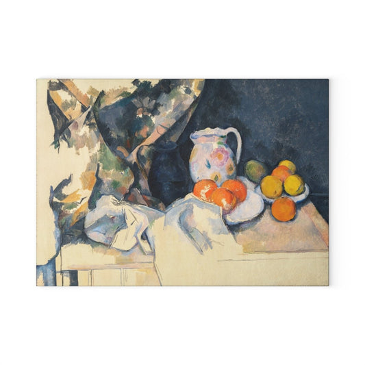 Curtain and Fruit | Glass Chopping Board - Glass Chopping Board - Piccolo Fiore Prints