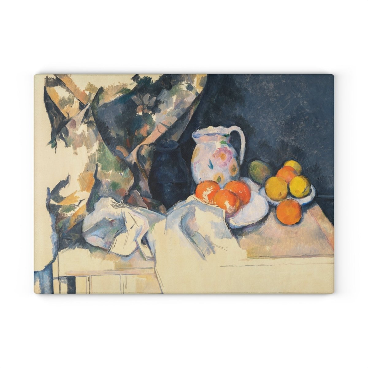 Curtain and Fruit | Glass Chopping Board - Glass Chopping Board - Piccolo Fiore Prints