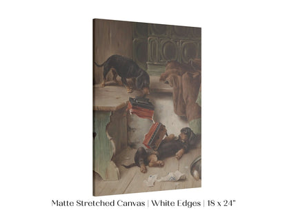 Dachshunds and Concertina | P414 - Single Art Prints - Piccolo Fiore Prints
