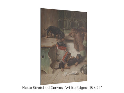Dachshunds and Concertina | P414 - Single Art Prints - Piccolo Fiore Prints