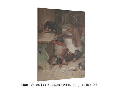 Dachshunds and Concertina | P414 - Single Art Prints - Piccolo Fiore Prints