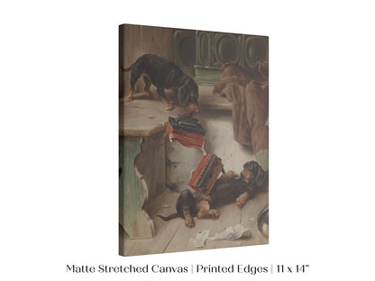Dachshunds and Concertina | P414 - Single Art Prints - Piccolo Fiore Prints