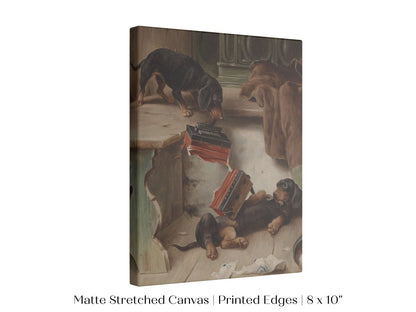Dachshunds and Concertina | P414 - Single Art Prints - Piccolo Fiore Prints