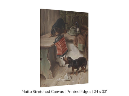 Dachshunds and Concertina | P415 - Single Art Prints - Piccolo Fiore Prints