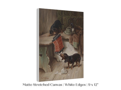 Dachshunds and Concertina | P415 - Single Art Prints - Piccolo Fiore Prints