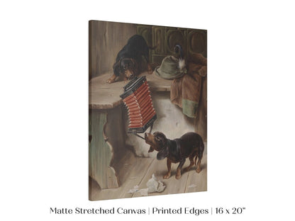 Dachshunds and Concertina | P415 - Single Art Prints - Piccolo Fiore Prints