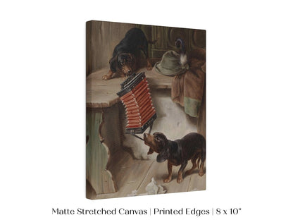 Dachshunds and Concertina | P415 - Single Art Prints - Piccolo Fiore Prints