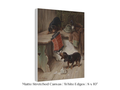 Dachshunds and Concertina | P415 - Single Art Prints - Piccolo Fiore Prints
