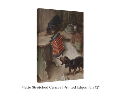 Dachshunds and Concertina | P415 - Single Art Prints - Piccolo Fiore Prints