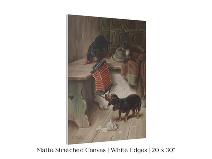 Dachshunds and Concertina | P415 - Single Art Prints - Piccolo Fiore Prints