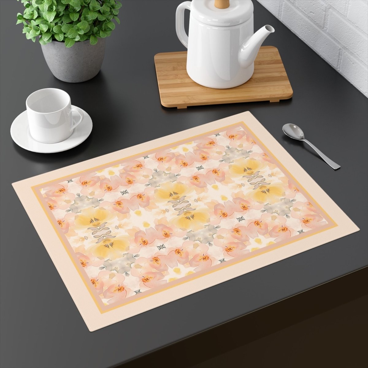 Daisy Bloom Border | Placemat - Cotton Twill Placemat - Piccolo Fiore Prints