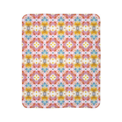 Daisy Bloom | Fleece Sherpa Blanket - Sherpa Fleece Blanket - Piccolo Fiore Prints