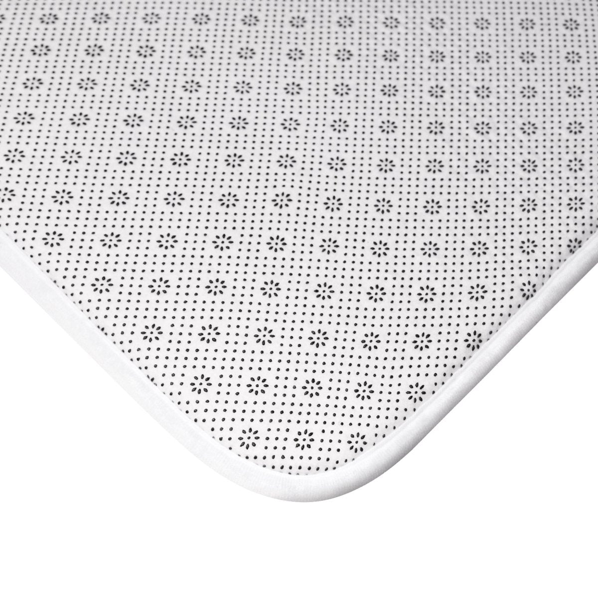 Dark Grey Retro Folk Floral Damask | Bath Mat - Bath Mat - Piccolo Fiore Prints