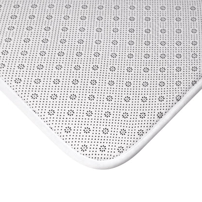 Dark Grey Retro Folk Floral Damask | Bath Mat - Bath Mat - Piccolo Fiore Prints