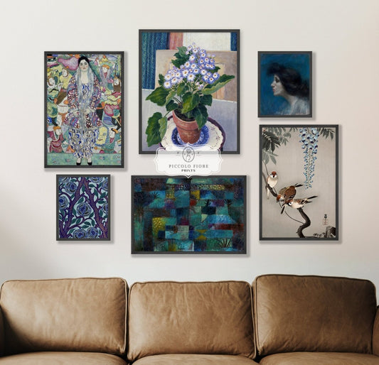 Dark Navy Blue, Purple and Teal | Gallery Wall Set | 6 Prints | S9 - 8.2 - Gallery Wall Set - Piccolo Fiore Prints