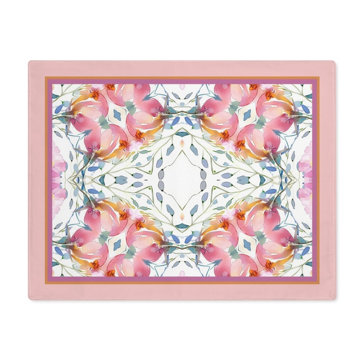 Delicate Diamond Bloom Border Placemat - Cotton Twill Placemat - Piccolo Fiore Prints