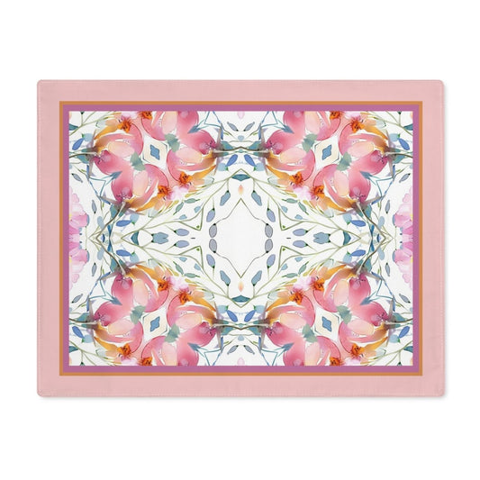 Delicate Diamond Bloom Border Placemat - Cotton Twill Placemat - Piccolo Fiore Prints