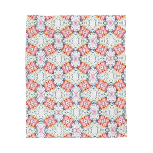 Delicate Diamond Bloom | Velveteen Plush Blanket - Minky Throw Blanket - Piccolo Fiore Prints