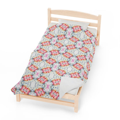 Delicate Diamond Bloom | Velveteen Plush Blanket - Minky Throw Blanket - Piccolo Fiore Prints