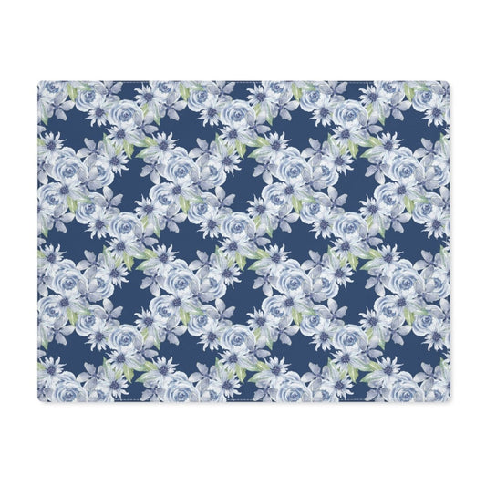 Diamond Bouquet in Dark Blue | Placemat - Cotton Twill Placemat - Piccolo Fiore Prints