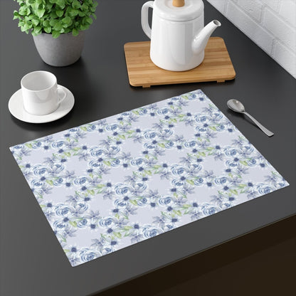 Diamond Bouquet in Light Blue | Placemat - Cotton Twill Placemat - Piccolo Fiore Prints