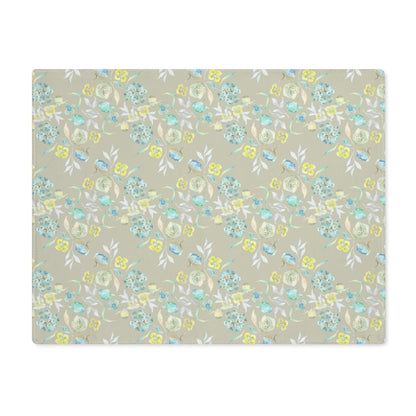 Ditsy Floral Zig - Zag in Beige | Placemat - Cotton Twill Placemat - Piccolo Fiore Prints