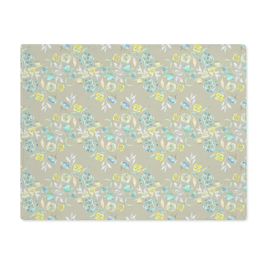 Ditsy Floral Zig - Zag in Beige | Placemat - Cotton Twill Placemat - Piccolo Fiore Prints