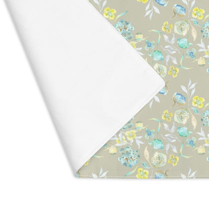 Ditsy Floral Zig - Zag in Beige | Placemat - Cotton Twill Placemat - Piccolo Fiore Prints