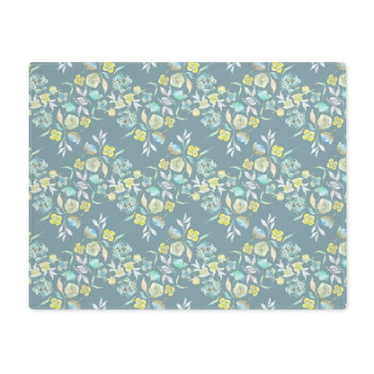 Ditsy Floral Zig - Zag in Duck Egg Blue | Placemat - Cotton Twill Placemat - Piccolo Fiore Prints