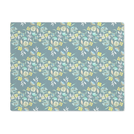 Ditsy Floral Zig - Zag in Duck Egg Blue | Placemat - Cotton Twill Placemat - Piccolo Fiore Prints