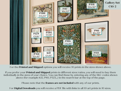Eclectic Blue, Green and Terracotta | Gallery Wall Set | 10 Prints | C10 - 2 - Gallery Wall Set - Piccolo Fiore Prints