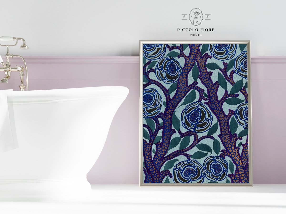 Eclectic Dark Navy Blue Wall Art | Gallery Wall Set | 7 Prints | S9 - 8.5 - Gallery Wall Set - Piccolo Fiore Prints