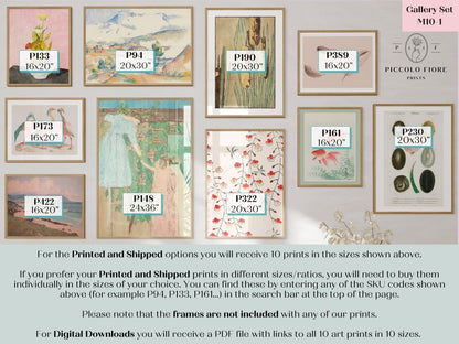 Eclectic Pastel Pink | Gallery Wall Set | 10 Prints | M10 - 1 - Gallery Wall Set - Piccolo Fiore Prints