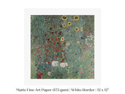 Farm Garden with Sunflowers | P383 - Single Square Art Prints - Piccolo Fiore Prints