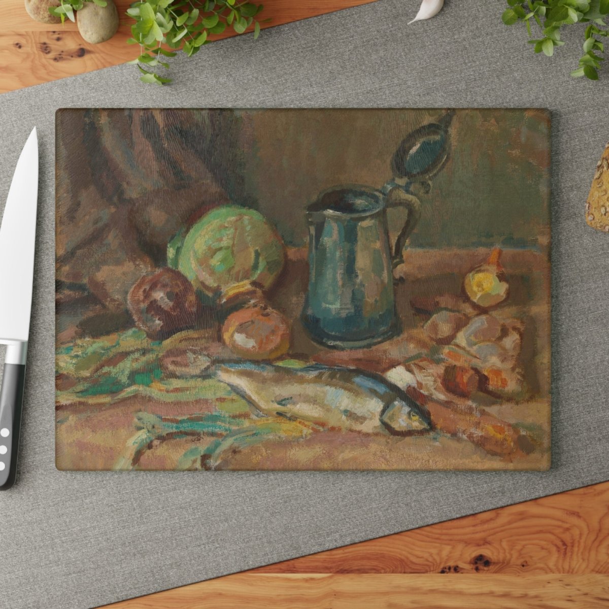 Fish Supper | Glass Chopping Board - Glass Chopping Board - Piccolo Fiore Prints