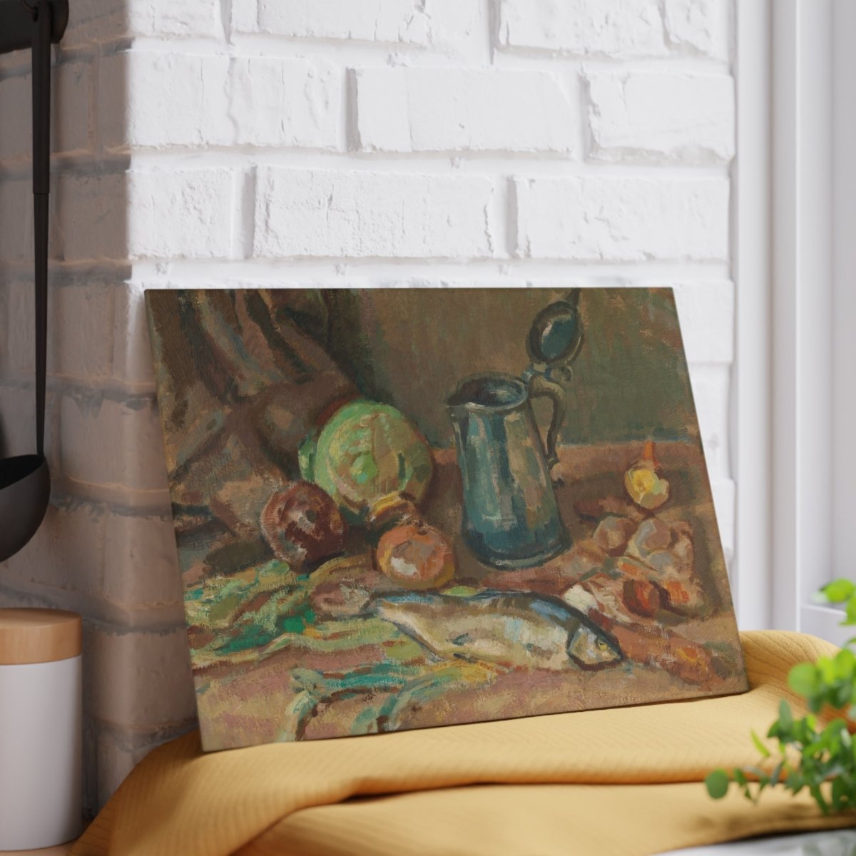 Fish Supper | Glass Chopping Board - Glass Chopping Board - Piccolo Fiore Prints