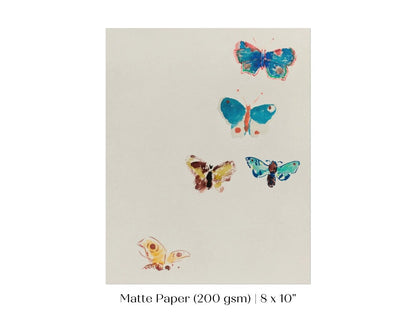 Five Butterflies | P33 - Single Art Prints - Piccolo Fiore Prints