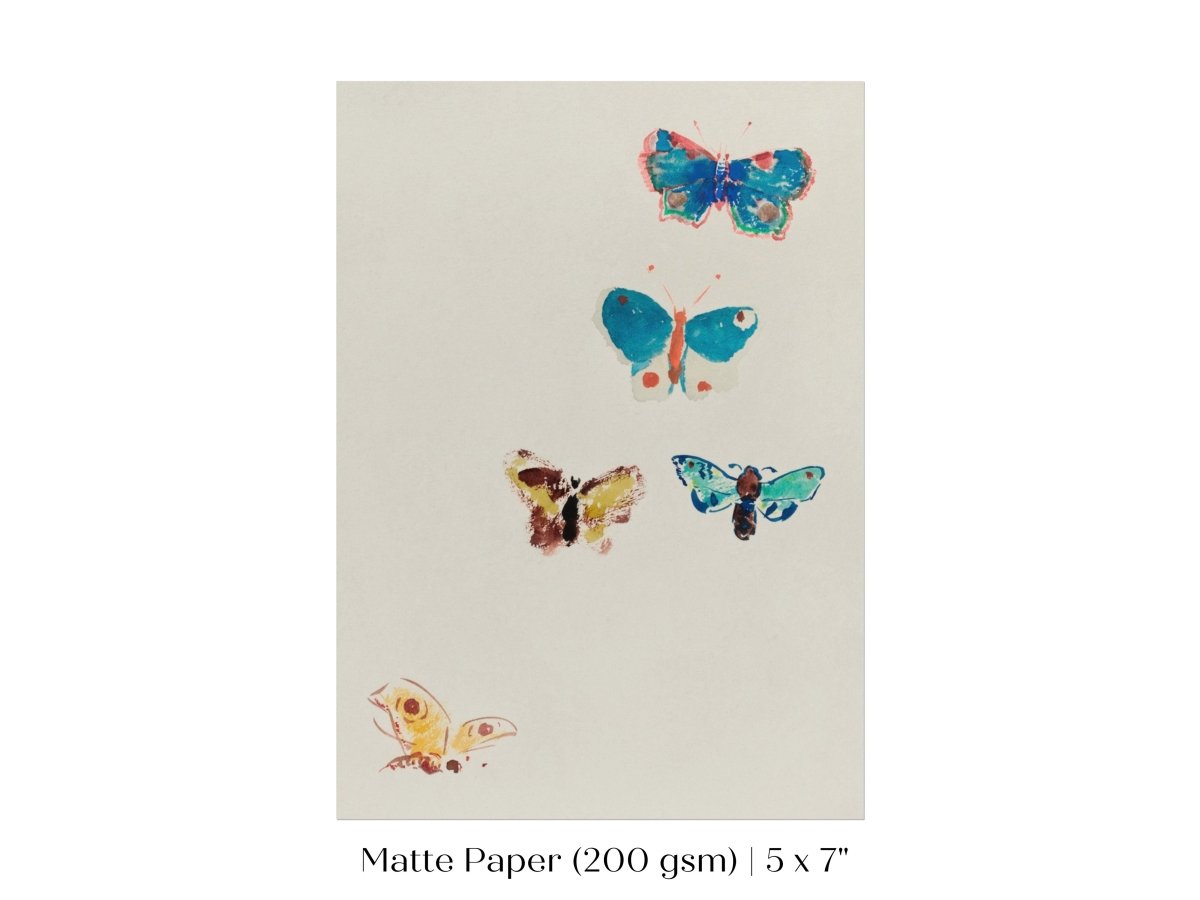 Five Butterflies | P33 - Single Art Prints - Piccolo Fiore Prints