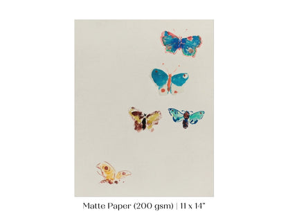 Five Butterflies | P33 - Single Art Prints - Piccolo Fiore Prints