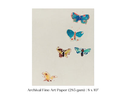 Five Butterflies | P33 - Single Art Prints - Piccolo Fiore Prints